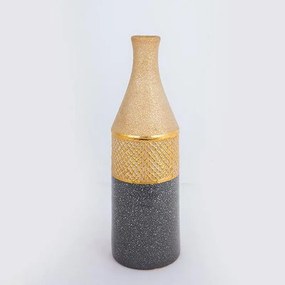 Βάζο Κεραμικό 752-20288 10x10x32cm Grey-Gold Estheti Home Ceramic