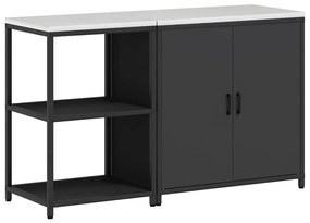 vidaXL Σετ Αποθήκευσης Κουζίνας με ράφι 2 pcs Μαύρο 150 x 50 x 92 εκ.