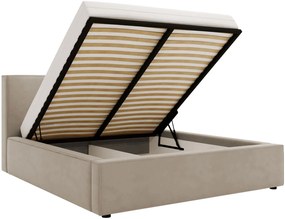 Επενδυμένο κρεβάτι Santos-Beige-160 x 200