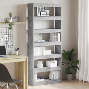 vidaXL Βιβλιοθήκη/Διαχωριστικό Δωματίου Concrete Grey 80x30x198 εκ.