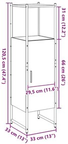 Στήλη Μπάνιου Παλιό Ξύλο 33x33x120,5 εκ. από Μοριοσανίδα - Καφέ