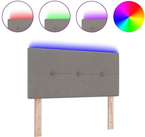 vidaXL LED κεφαλάρι με φώτα λωρίδας LED Taupe 80 cm Πολυεστέρας