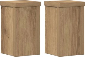 vidaXL Βάσεις Φυτών 2 τεμ. Αρτισιανή Δρυς 10x10x18 εκ. Επεξ. Ξύλο