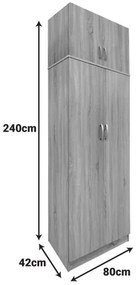 Ντουλάπα Lego δίφυλλη και πατάρι σε λευκή απόχρωση 80x42x240εκ 80x42x240 εκ.