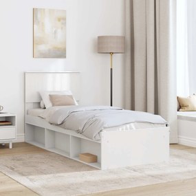 vidaXL Σκελετός Κρεβατιού Λευκό 75 x 190 cm Στερεά ξυλεία πεύκου
