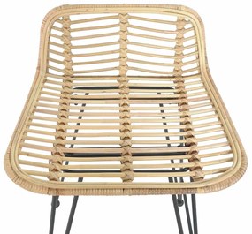 vidaXL Καρέκλες Μπαρ 2 τεμ. Φυσικό Χρώμα από Ρατάν