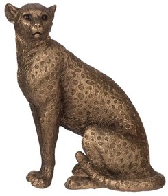 Artekko Panther Επιτραπέζιο Διακοσμητικό Πάνθηρας Ρητίνης Μπρονζέ (13x9x15.5)cm