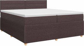 vidaXL Κρεβάτι box spring με στρώμα Σκούρο Καφέ 200 x 200 cm Ύφασμα