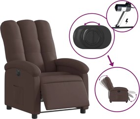 vidaXL Πολυθρόνα Ανακλινόμενη Ηλεκτρική Σκούρο Καφέ Υφασμάτινη