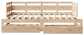 vidaXL Καναπές Κρεβάτι Συρόμενος Χωρίς Στρώμα 80x200 εκ. & Συρτάρια