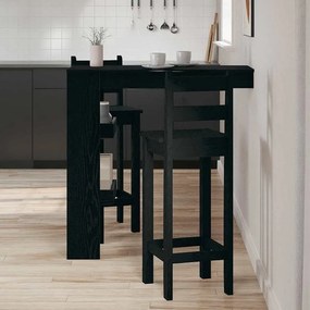 vidaXL Τραπέζι Μπαρ Τοίχου με ράφι Μαύρη δρυς 102 x 55 x 103.5 εκ.