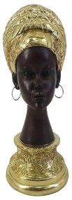 AFRICAN QUEEN DECO ΠΡΟΣΩΠΟ POLYRESIN ΧΡΥΣΟ ΜΑΥΡΟ 10x15xH26cm - 022115 - 022115