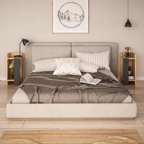 Κομοδίνο Immerse pakoworld σετ 2 τμχ. oak-ανθρακί 27x25x60εκ
