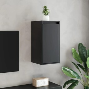 vidaXL Ντουλάπια Τοίχου 2 τεμ. Μαύρα 30x30x60 εκ από Μασίφ Ξύλο Πεύκου
