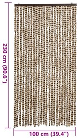 vidaXL Σήτα Εντόμων Μπεζ/ Καφέ 100x230 εκ. από Σενίλ