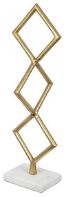 ARTEKKO Διακοσμητικό Χρυσό Γλυπτό (35.6x12.7x7.6)cm Τριών Επιπέδων με Τετράγωνη Μαρμάρινη Βάση - Μέταλλο - 83739