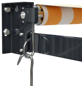 vidaXL Τέντα Πτυσσόμενη Κίτρινη / Λευκή 5 x 3 μ. Ύφασμα και Αλουμίνιο