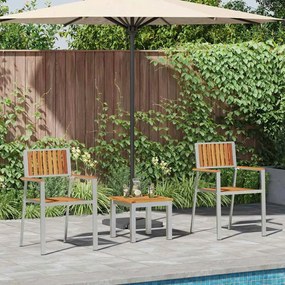 vidaXL Σέτ φαγητού για κήπο 3 pcs Καφέ Στερεό Ξύλο Ακακίας