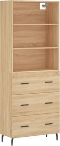 vidaXL Ντουλάπι Sonoma δρυς 69,5 x 34 x 180 εκ. από Επεξεργασμένο Ξύλο