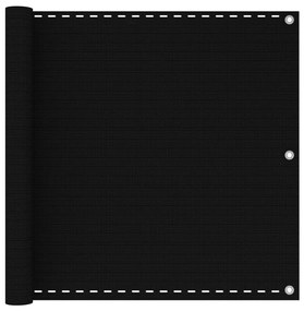 vidaXL Διαχωριστικό Βεράντας Μαύρο 90 x 300 εκ. από HDPE