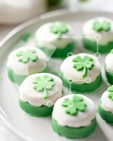 Intra Συλλεκτικό Ξύλινο Παζλ Plywood  4mm - Cupcakes και μπισκότα του Αγίου Πατρικίου Σε Ξύλινο Κουτί - Διαστάσεις: 10x10 cm – 25 κομμάτια