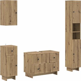 vidaXL Σετ Ντουλαπιών Μπάνιου 4 Τεμαχίων EDE Artisan Δρυς