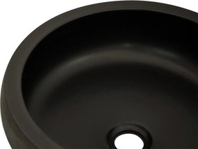 vidaXL Νιπτήρας Μαύρος και Καφέ Φ41 x 14 εκ. Κεραμικός