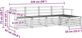vidaXL Σειρά Καναπέ Εξωτερικού 5 pcs Φυσικό