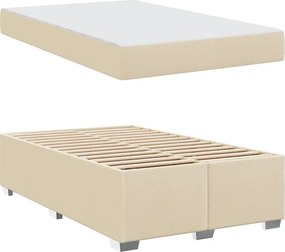 vidaXL Σκελετός Κρεβατιού με στρώμα Κρεμ 120 x 200 cm ύφασμα