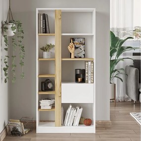 Βιβλιοθήκη "VIANA" σε χρώμα felt/λευκό 76x25x160