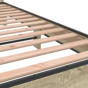 vidaXL Πλαίσιο Κρεβατιού Sonoma Δρυς 120x200 εκ. Επεξ. Ξύλο &amp; Μέταλλο
