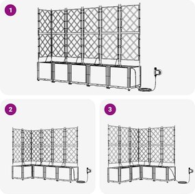 vidaXL Γλάστρα Κήπου 5 pcs Μαύρο Ατσάλι