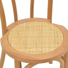 Καρέκλα Azhel φυσικό ξύλο οξιάς-έδρα φυσικό rattan 41x50x89εκ