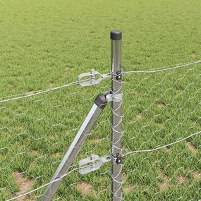 vidaXL Έξιγωνο φράχτη σταθερού εδάφους 25 x 0,4 m Ασημί Δίχτυ
