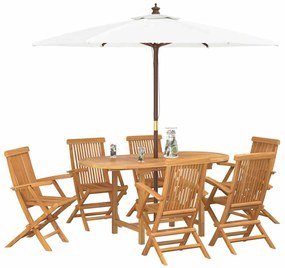 vidaXL Σετ 7 Τεμαχίων Για Κήπο Από Ξύλο Teak