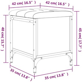 Παγκάκι Αποθήκευσης Sonoma Δρυς 42x42x45 εκ. Επεξεργασμένο Ξύλο - Καφέ