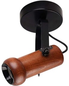 Φωτιστικό Οροφής - Σποτ 534LUN5896 Φ8x15x26cm 1xGU10 10W Black-Walnut Opviq