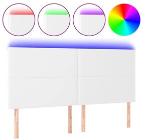 Κεφαλάρι Κρεβατιού LED Λευκό 160x5x118/128 εκ - Λευκό