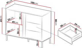 Μπουφές Mia V-Fusiko-Mavro
