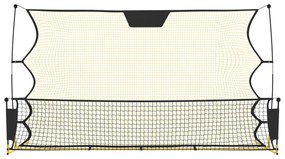 vidaXL Δίχτυ Ποδοσφαίρου Μαύρο &amp; Κίτρινο 183x85x120 εκ. από Πολυεστέρα