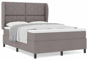 vidaXL Κρεβάτι με ελατήρια με στρώμα Taupe 140 x 200 cm ύφασμα