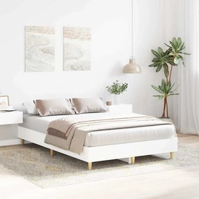 vidaXL Σκελετός Κρεβατιού Λευκό 137 x 190 cm Επεξεργασμένο Ξύλο