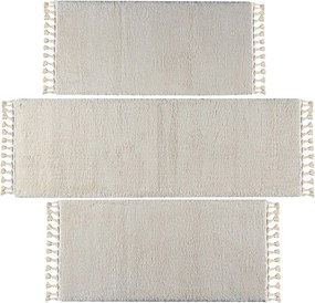 Χαλιά Κρεβατοκάμαρας (Σετ 3τμχ) Polcarpet Silky Shaggy Beige