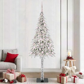 vidaXL Χριστουγεννιάτικο Δέντρο με 300 LED Λευκό 210 cm ΠΕ και Ατσάλι