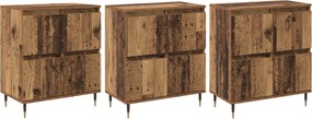 vidaXL Ντουλάπι αποθήκευσης 3 pcs Παλιό ξύλο 60 x 35 x 70 cm