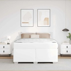 vidaXL Σκελετός Κρεβατιού με στρώμα Λευκό 140 x 200 cm ύφασμα