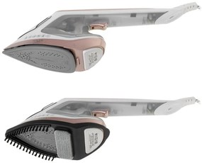 Σίδερο ατμού  2in1 Adler AD 5044, 1800W, 180ml, 25g/min, Κεραμική πλάκα, οθόνη LED, Κάθετο και οριζόντιο σιδέρωμα, Λευκό/Χρυσό