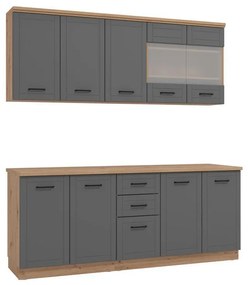 Kitchen Composition Valencia 200 Artisan - Grey Matt Foil 200*50*218 cm