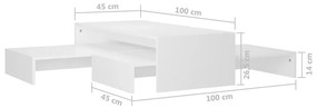 Τραπεζάκι Σαλονιού Ζιγκόν Λευκό 100x100x26,5 εκ. Μοριοσανίδα - Λευκό