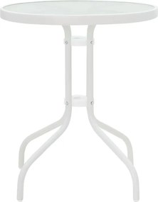 Τραπέζι Watson μέταλλο λευκό-γυαλί Φ60x70εκ 60x60x70 εκ.